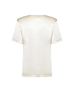 Short-sleeved satin T-shirt