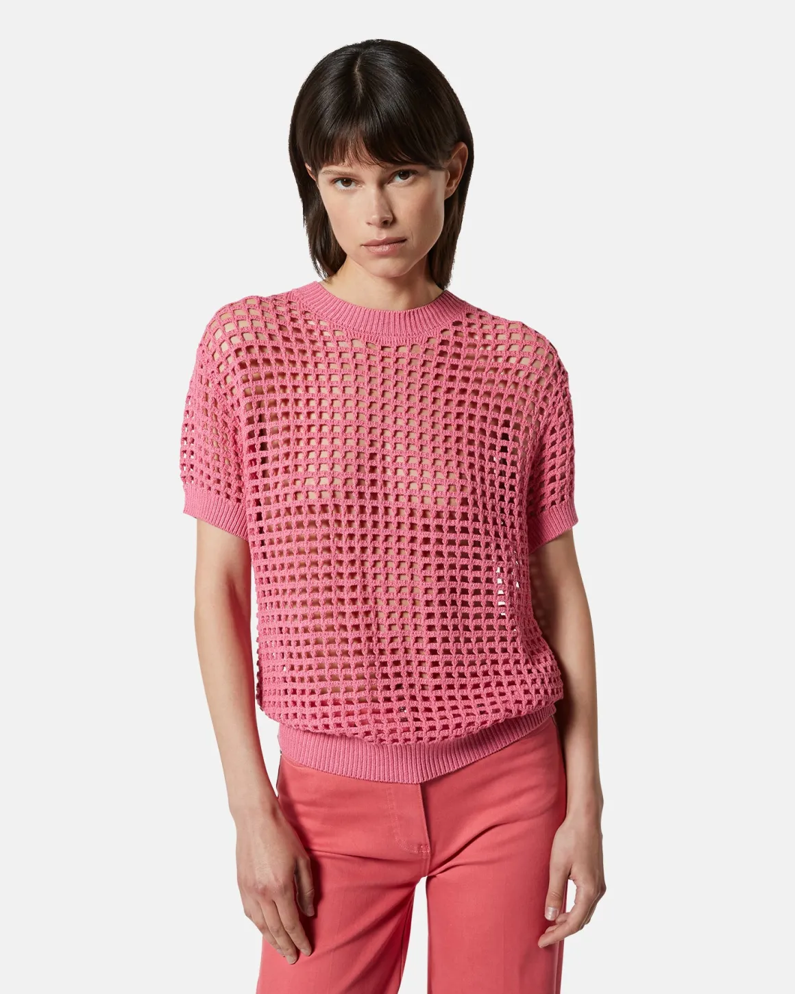 Shrogged cotton short -sleeved shirt