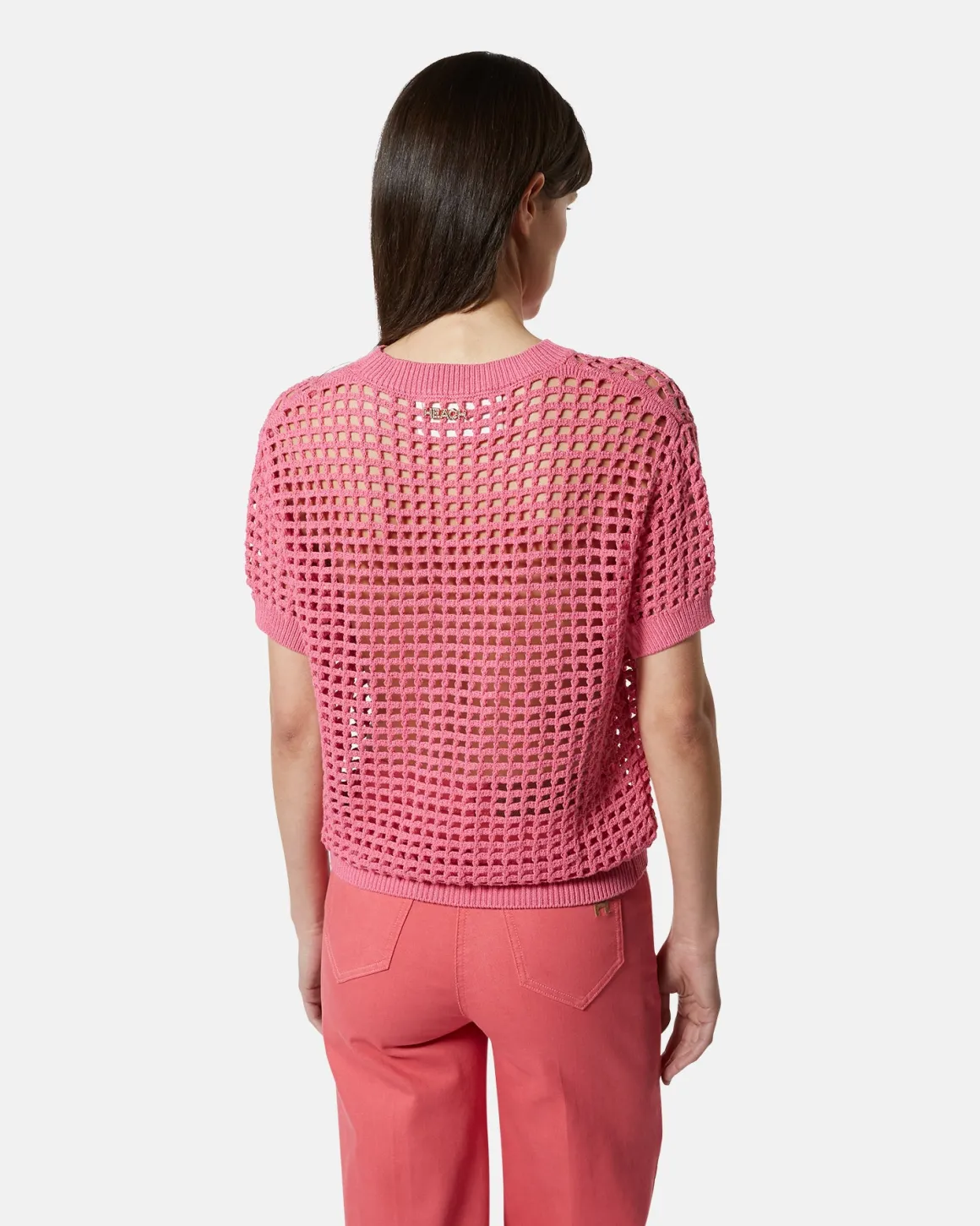 Shrogged cotton short -sleeved shirt