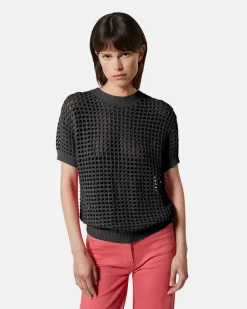 Shrogged cotton short -sleeved shirt
