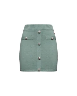 Skirt with decorative buttons