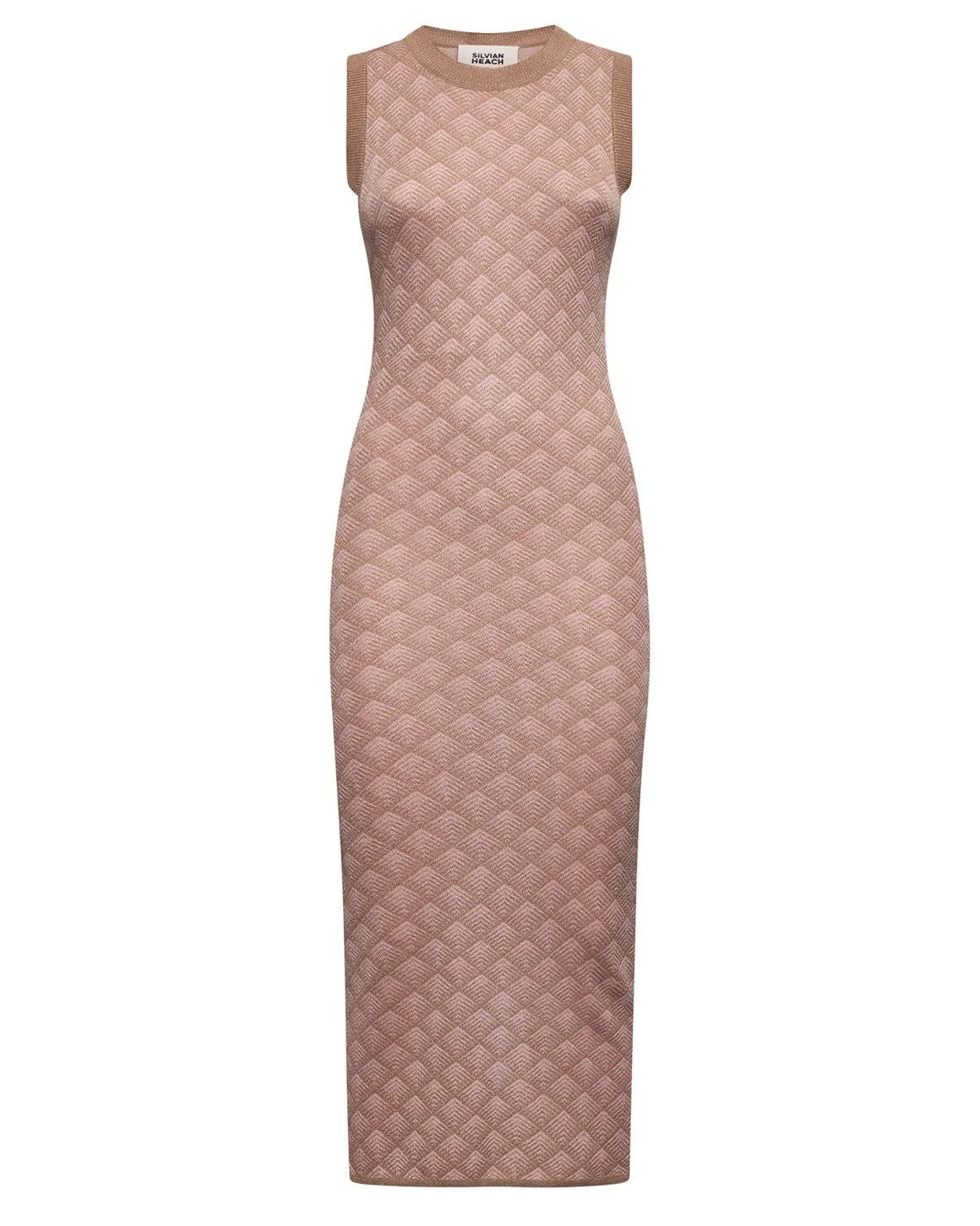 Sleeveless dress with embossed workmanship