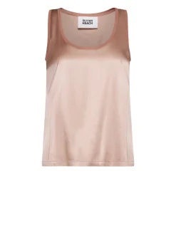 Sleeveless T-shirt with contrasting finishes and essential design