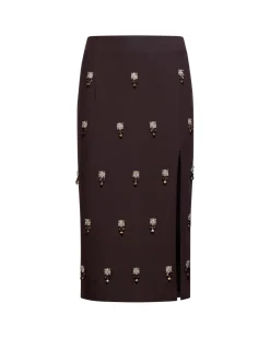 Straight skirt with jewel details