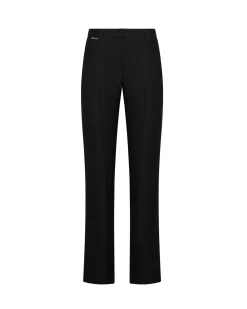 Straight trousers with regular waist