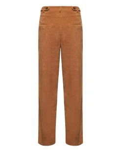 Straight velvet-effect trousers