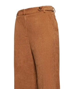 Straight velvet-effect trousers