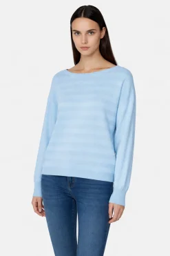 Striped jersey with Bateau neckline