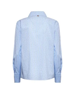 Striped shirt with maxi collar