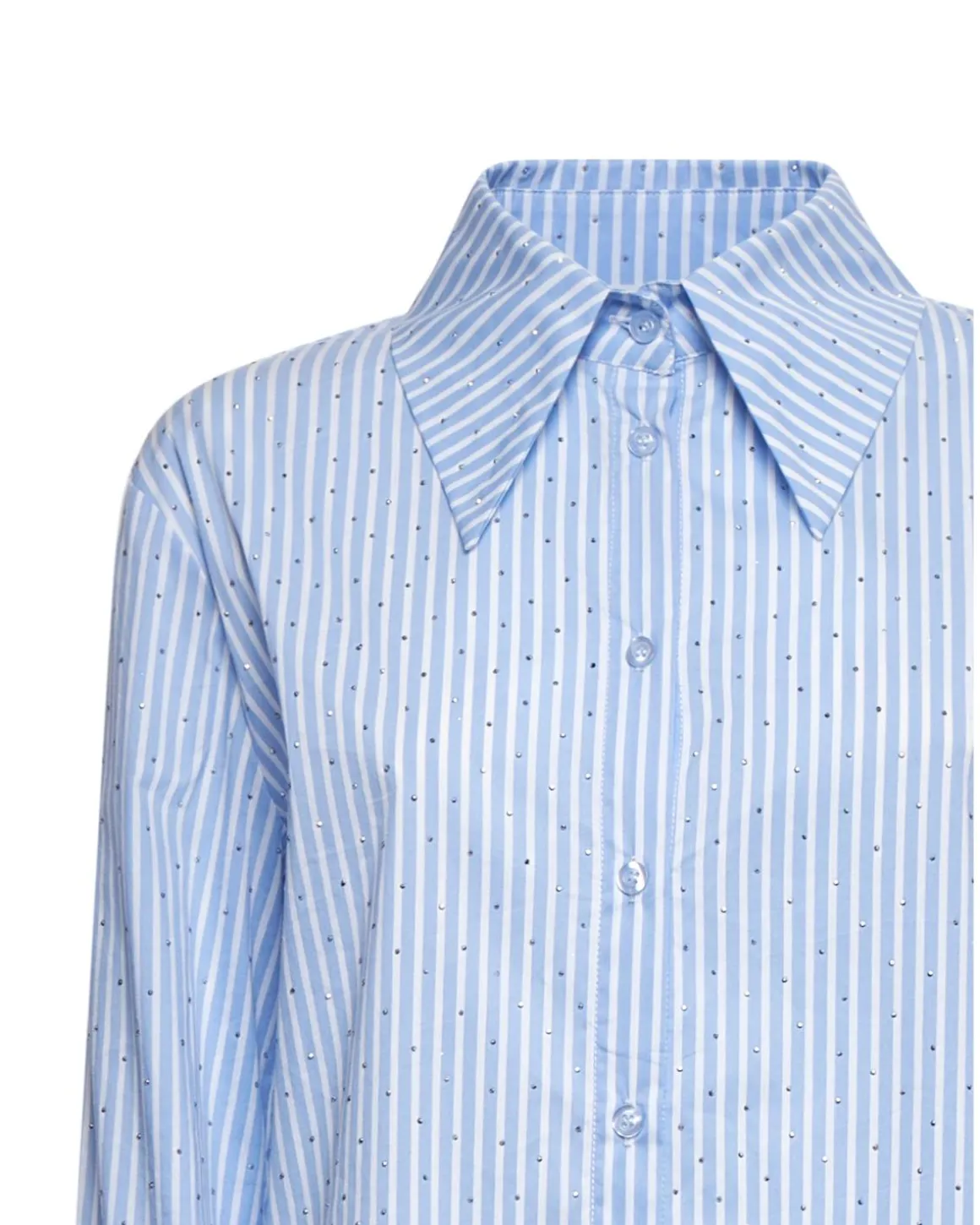 Striped shirt with maxi collar