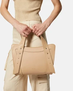 Structured handbag with metal details