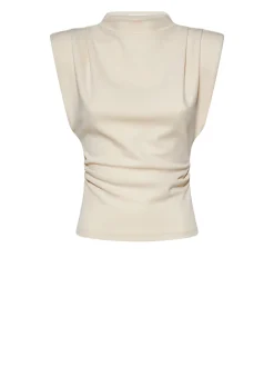 Structured top with draped details