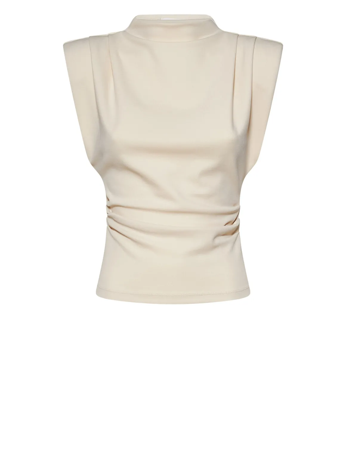 Structured top with draped details