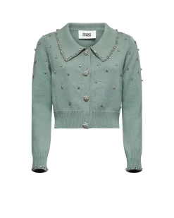 Sweater with collar and jewel details