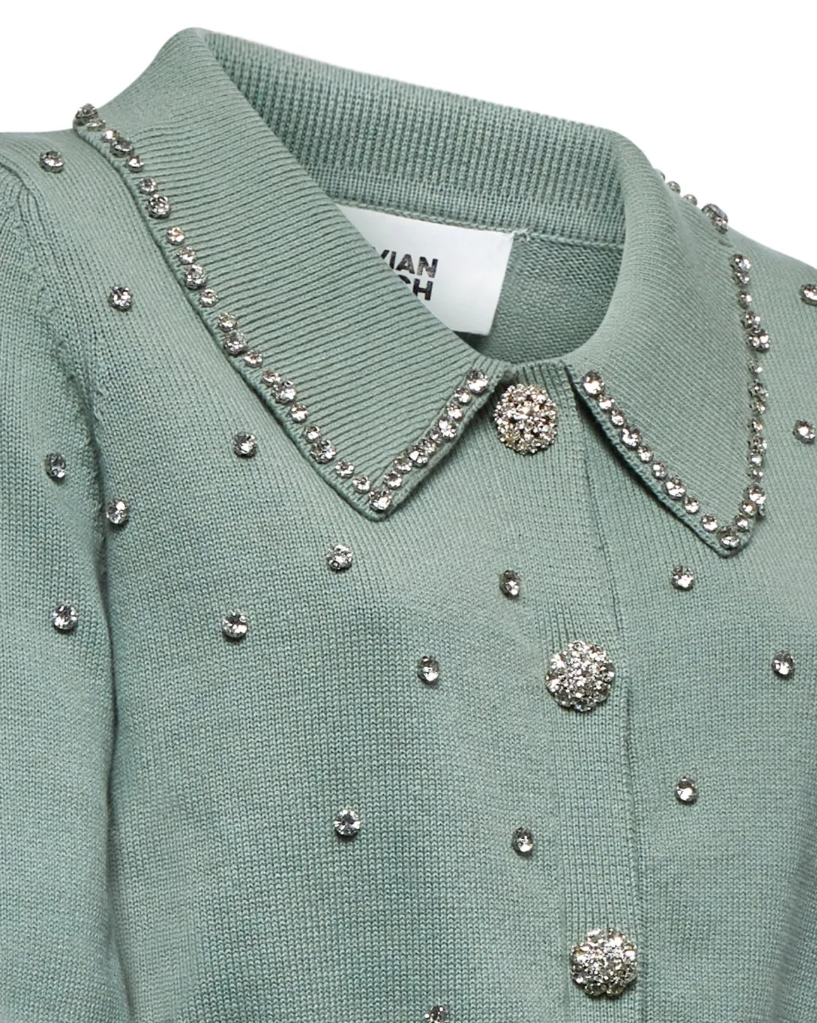 Sweater with collar and jewel details