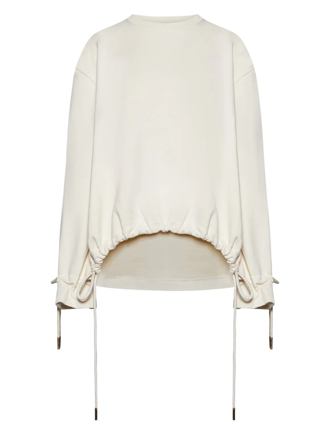 Sweatshirt with gathered details and drawstring