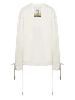 Sweatshirt with gathered details and drawstring