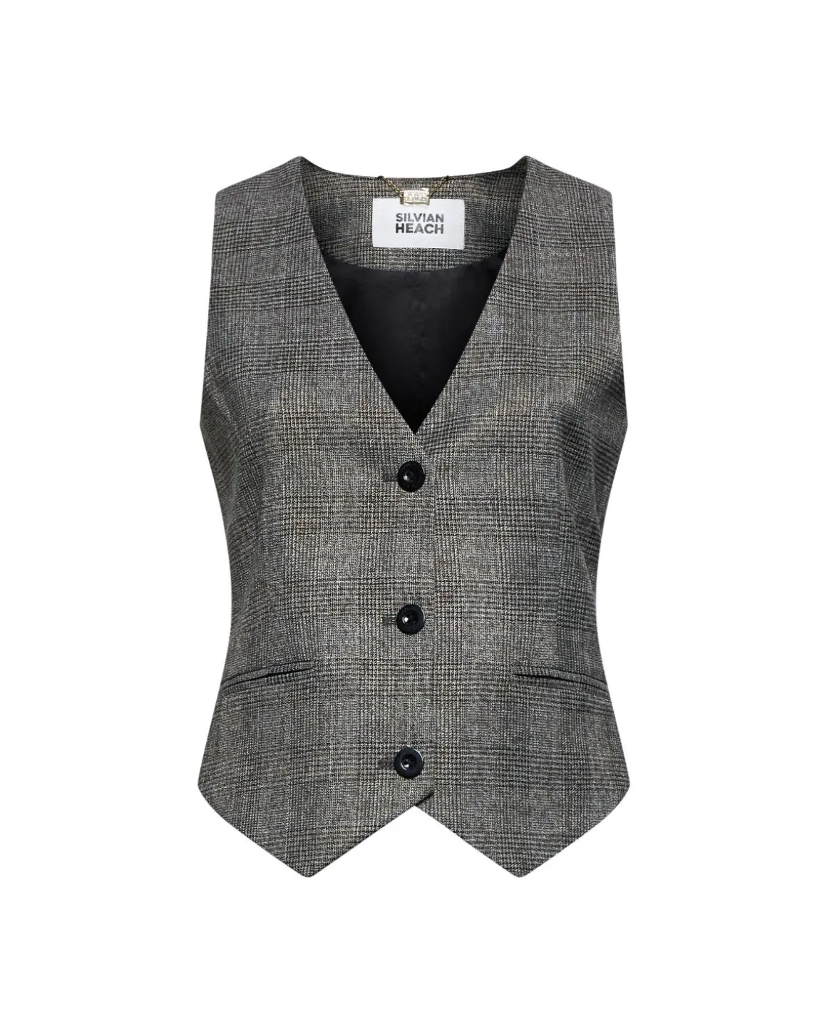 Tailored vest with micro-check pattern