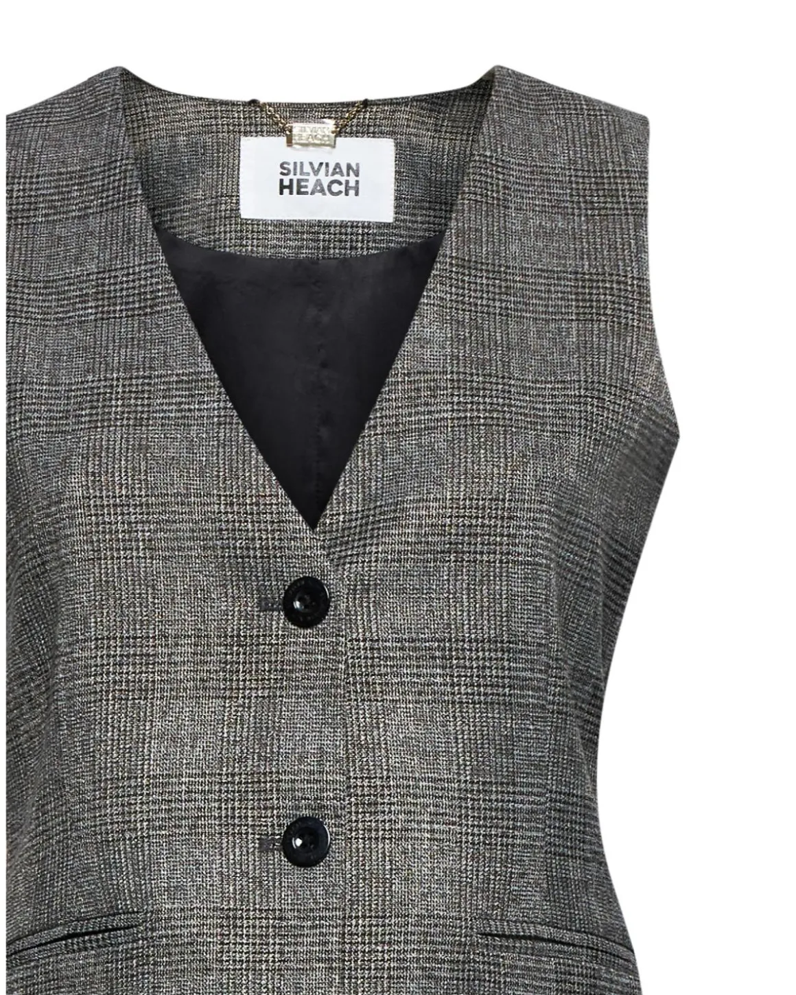Tailored vest with micro-check pattern