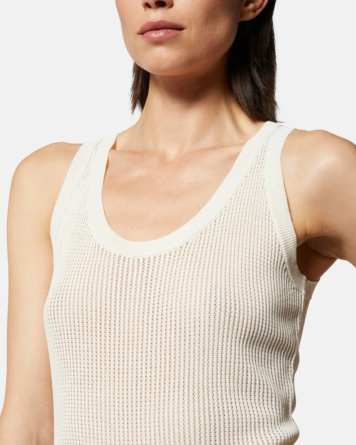 Tank top in a perforated jersey