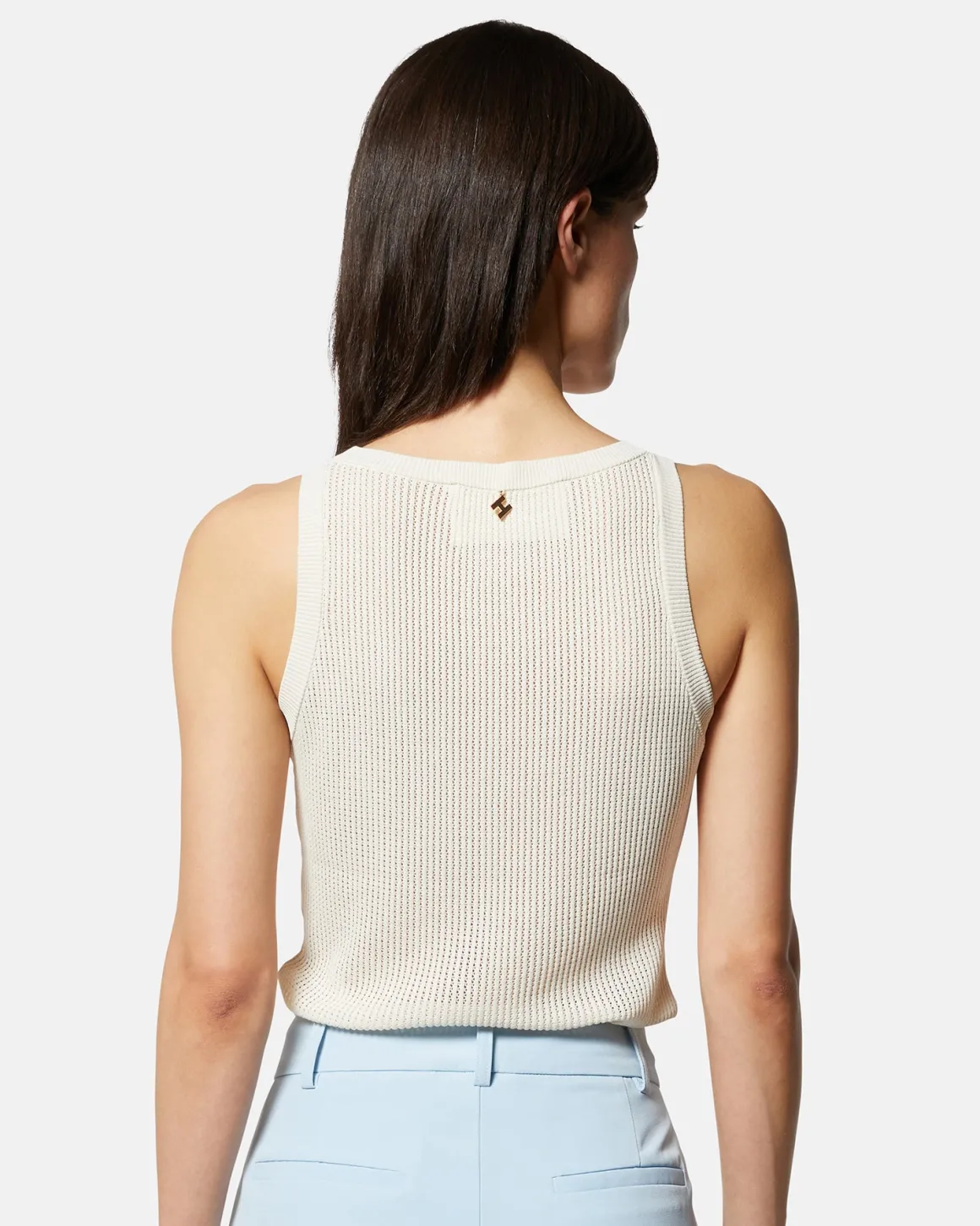 Tank top in a perforated jersey