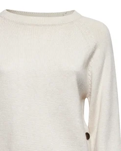 Three-button side sweater