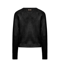Three-button side sweater
