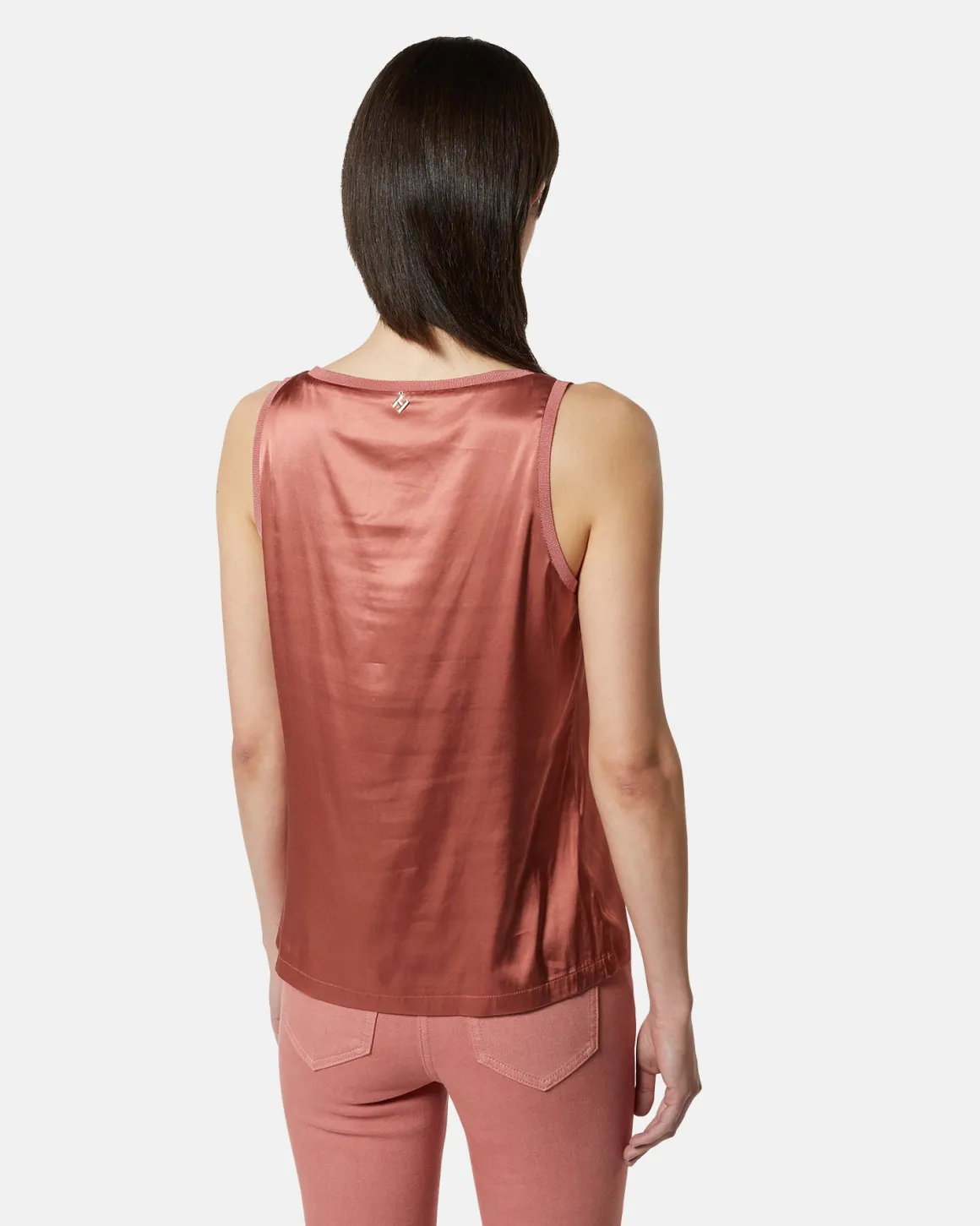 Top in Satin with round neckline