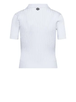 Top with collar and relief design