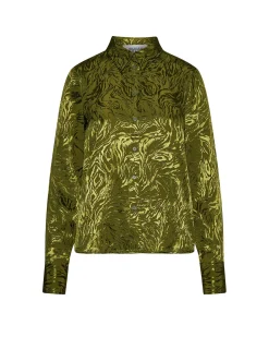 Top with decorative pattern and structured collar