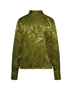 Top with decorative pattern and structured collar