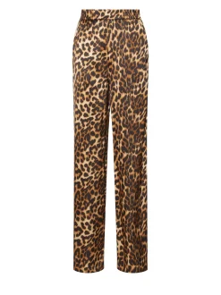 Trousers with animal print and sharp lines