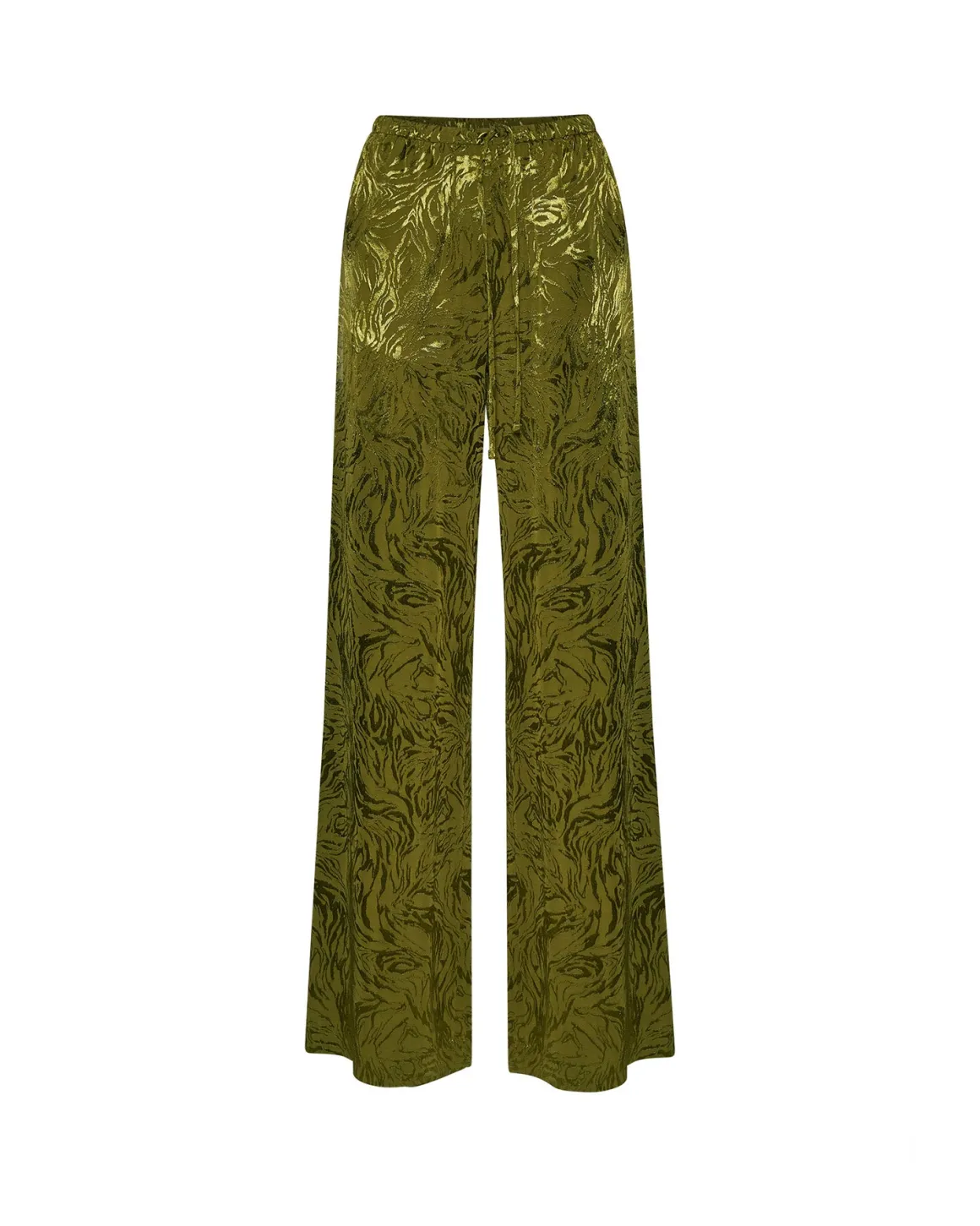 Trousers with decorative pattern and fluid line