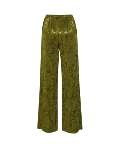 Trousers with decorative pattern and fluid line