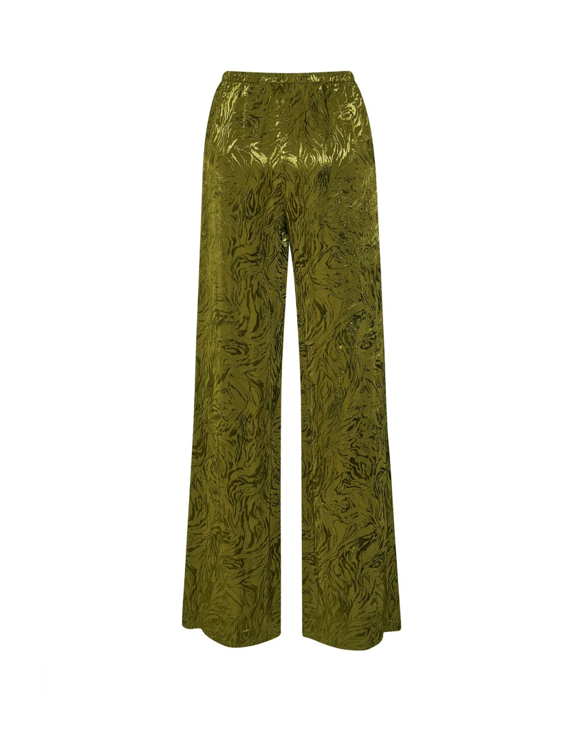 Trousers with decorative pattern and fluid line