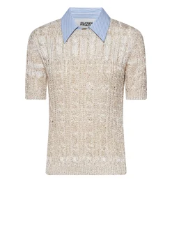 T-shirt with contrasting collar and refined design