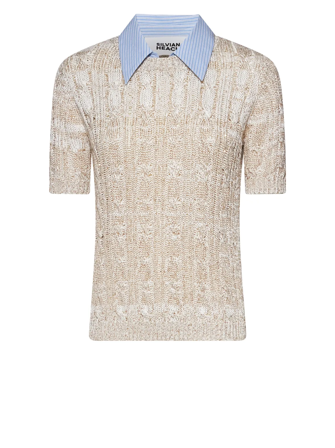 T-shirt with contrasting collar and refined design
