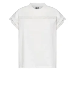 T-shirt with decorative insert and refined details