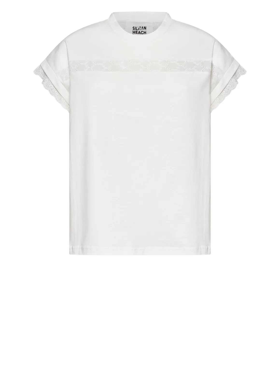 T-shirt with decorative insert and refined details