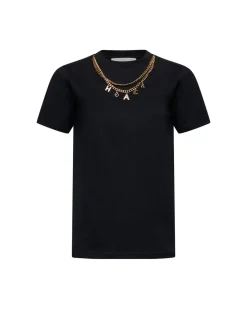 T-shirt with decorative necklace