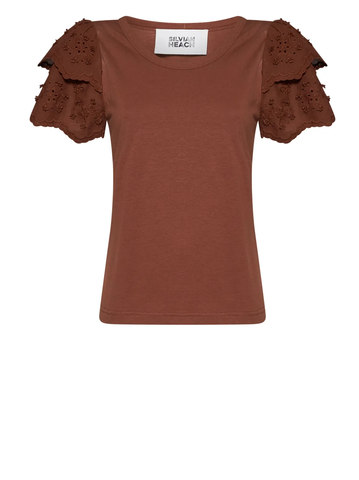 T-shirt with decorative sleeves and refined design
