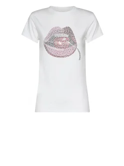T-shirt with iconic motif and graphic decoration