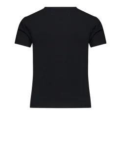 T-shirt with V-neck and bright micro decorations