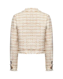 Tweed jacket with gold buttons