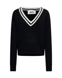 V-neck sweater with contrasting trims