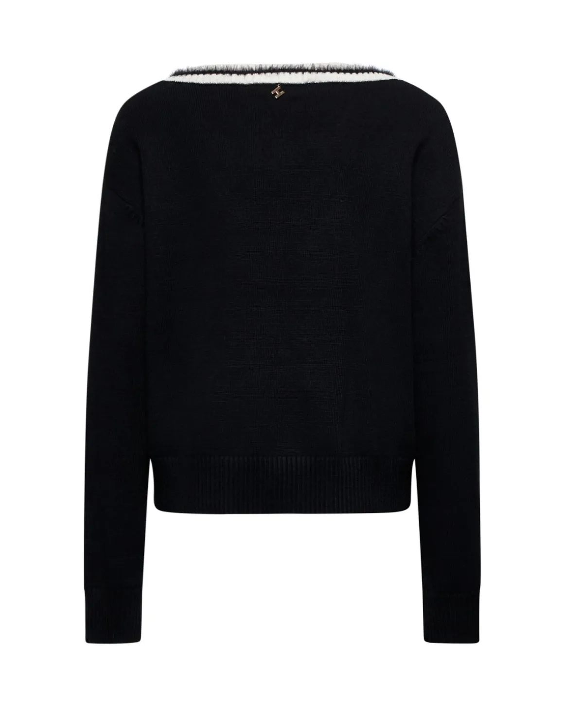 V-neck sweater with contrasting trims
