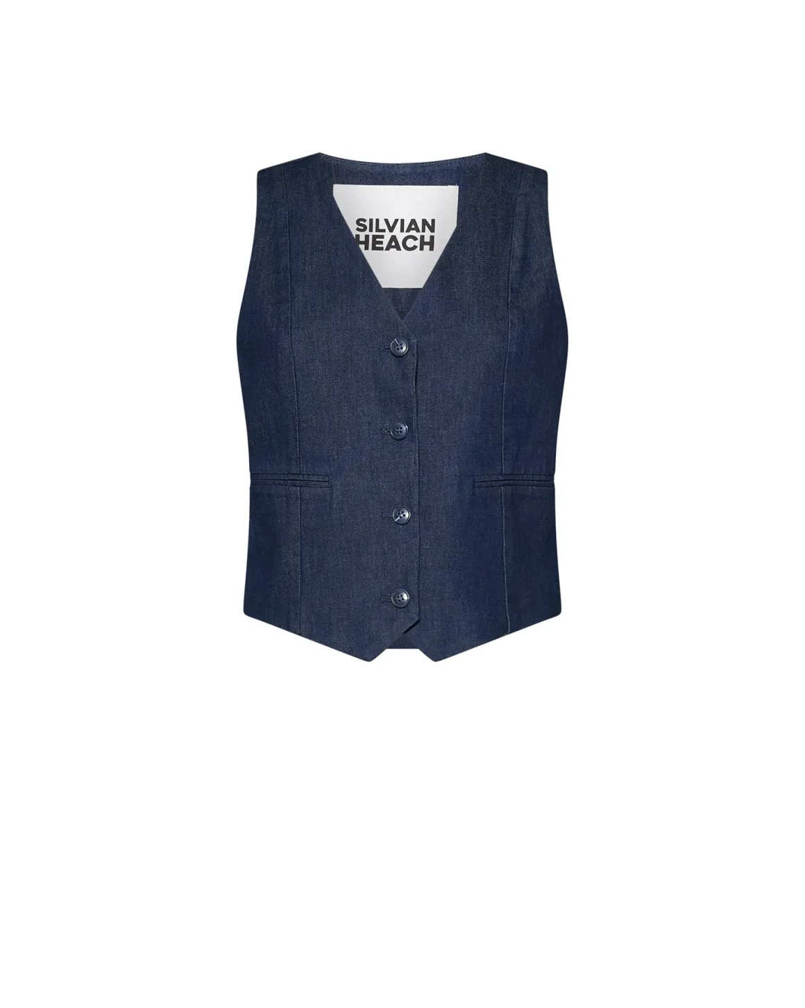 Waistcoat with tailored lines and button closure