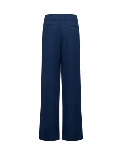 Wide trousers with front pleats