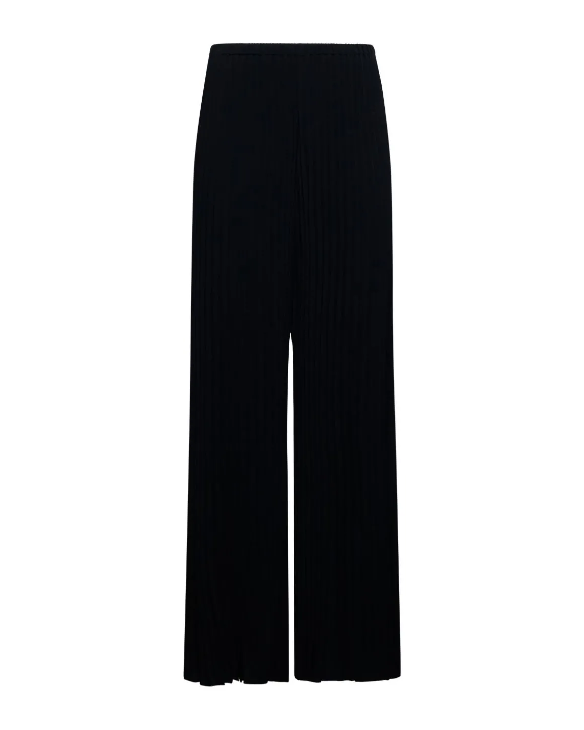 Wide trousers with vertical ribs