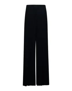 Wide trousers with vertical ribs
